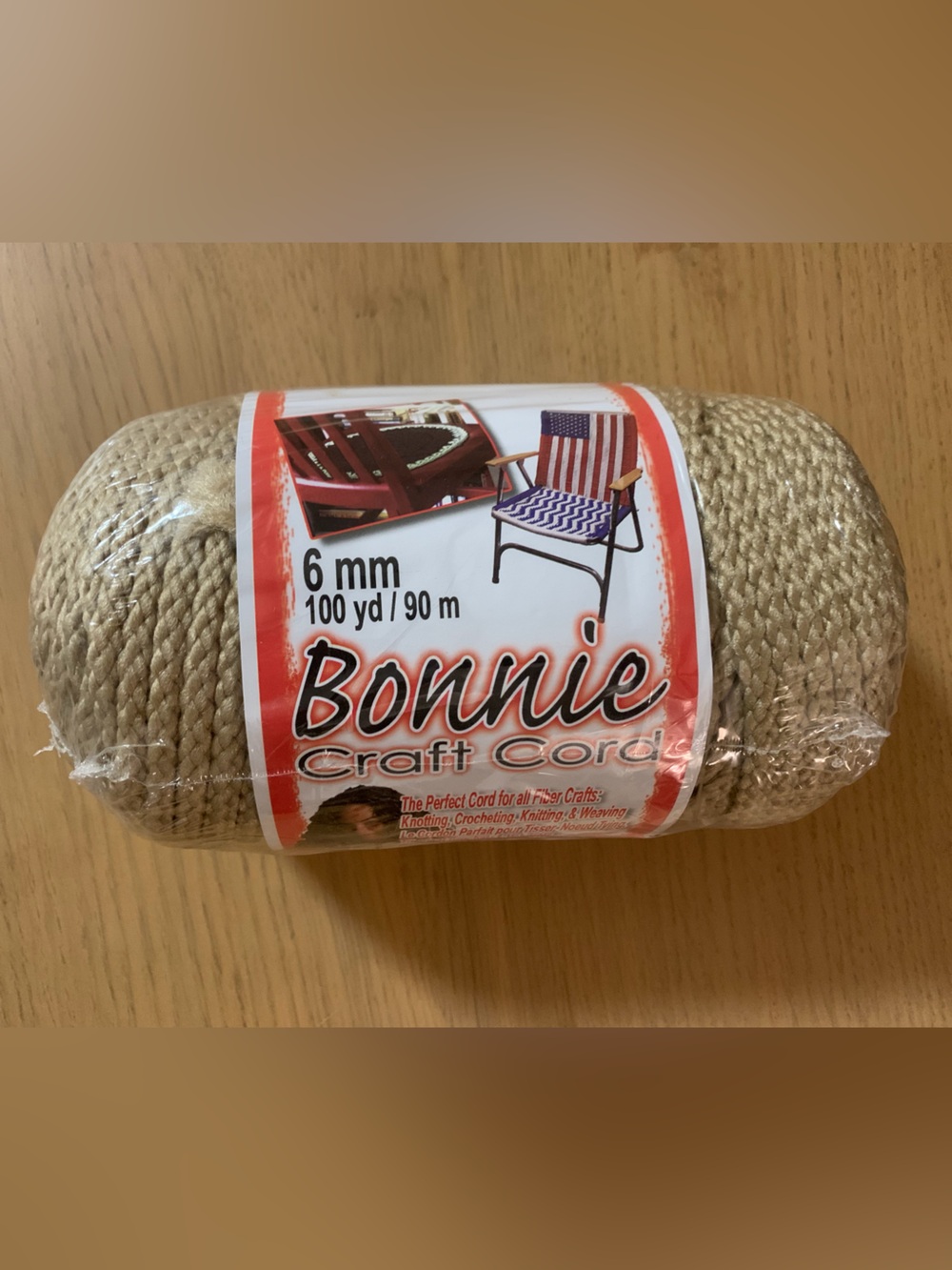 Bonnie Braid Craft Cord 6 mm 100 yards/90 meters Beige NWT Crochet, Macrame, DIY